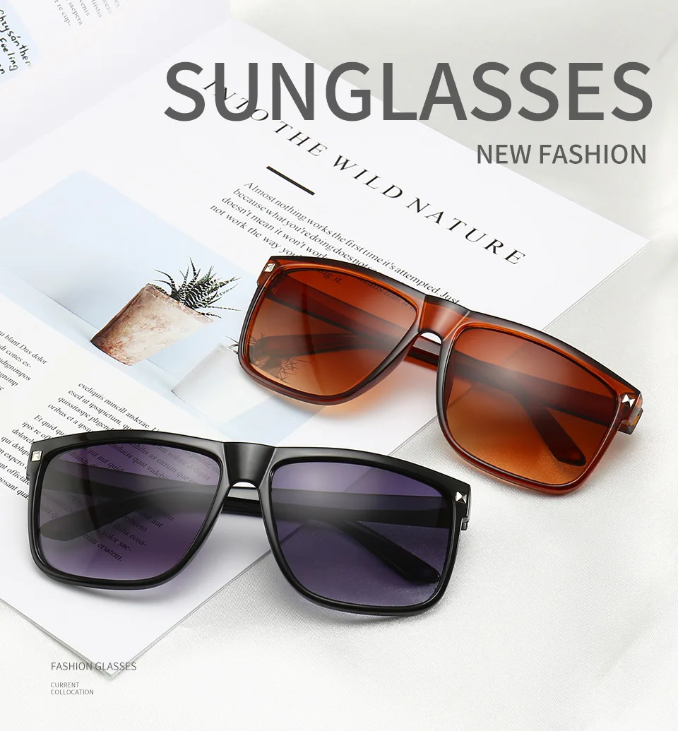 Newest Square Classic Sunglasses Men Brand Hot Selling Sun Glasses Vintage Glasses Rectangle Sunglasses for Male Female