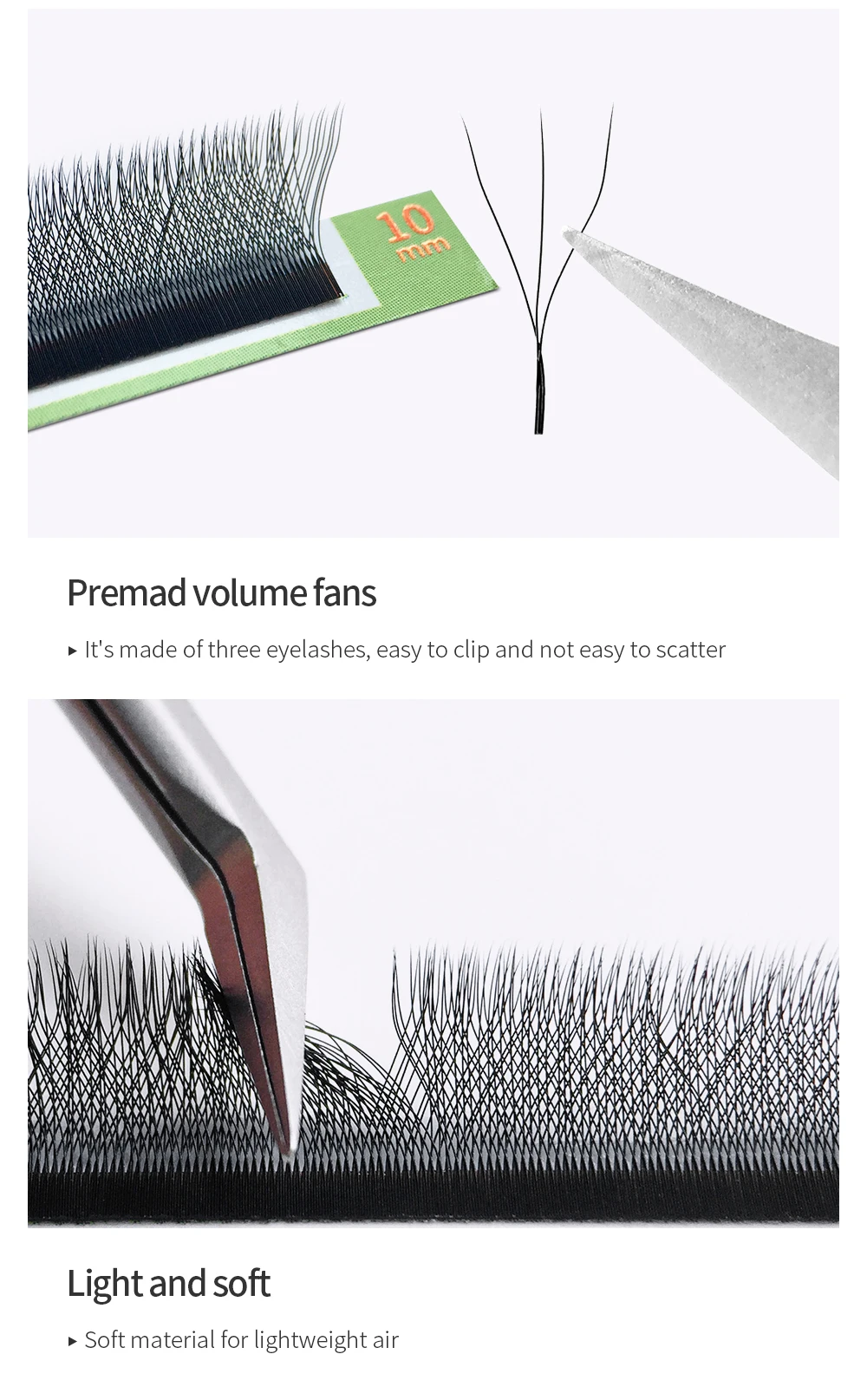 GLAMLASH W Shape Bloom 3D Premade Volume Fans Eyelash Extensions C/D/L/LU/M Natural Soft Light Individual YY Lashes Full Dense