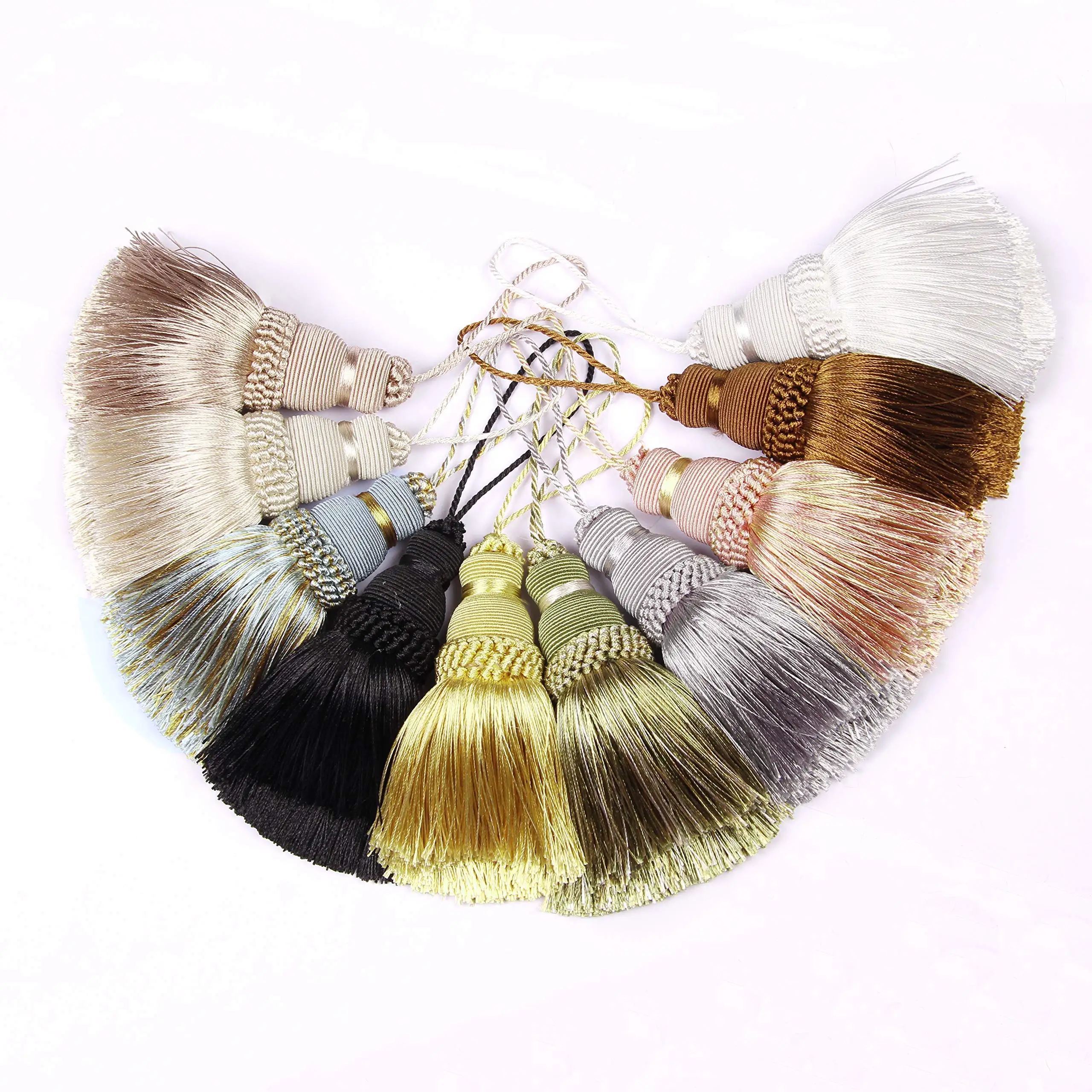 1PC Hanging Rope Silk Tassels Fringe Sewing Tassel Trim Key Tassels For DIY Embellish Curtain Accessories
