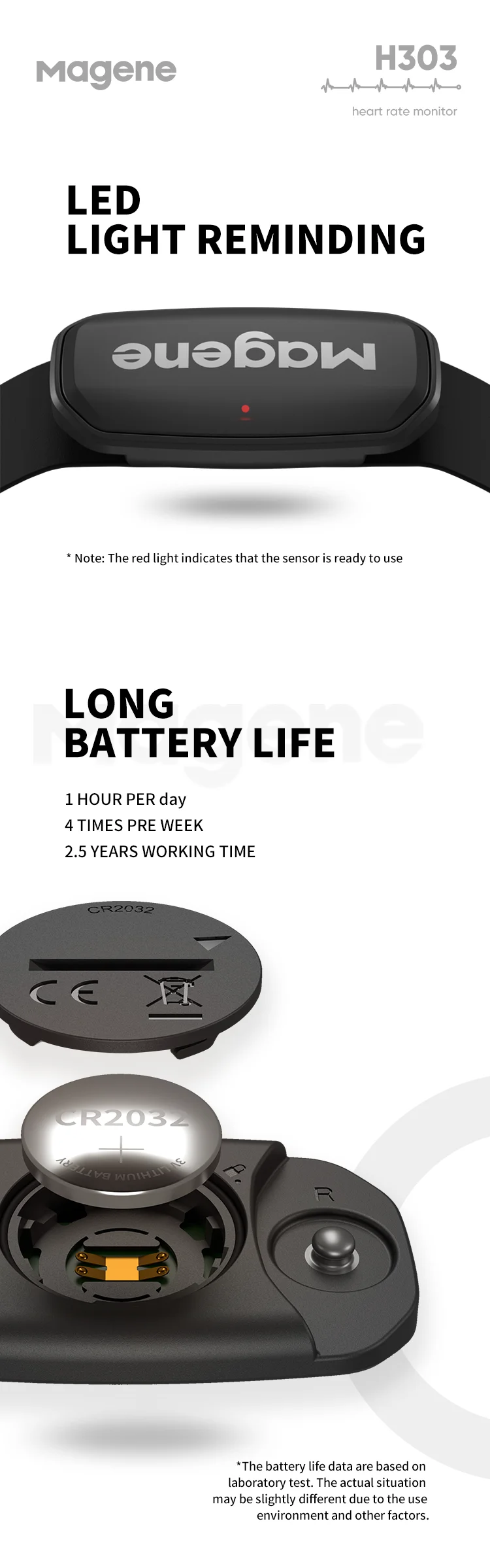 Magene H303 Heart Rate Sensor Bluetooth ANT Upgrade HR Monitor With Chest Strap Dual Mode Computer Bike Sports Band Belt