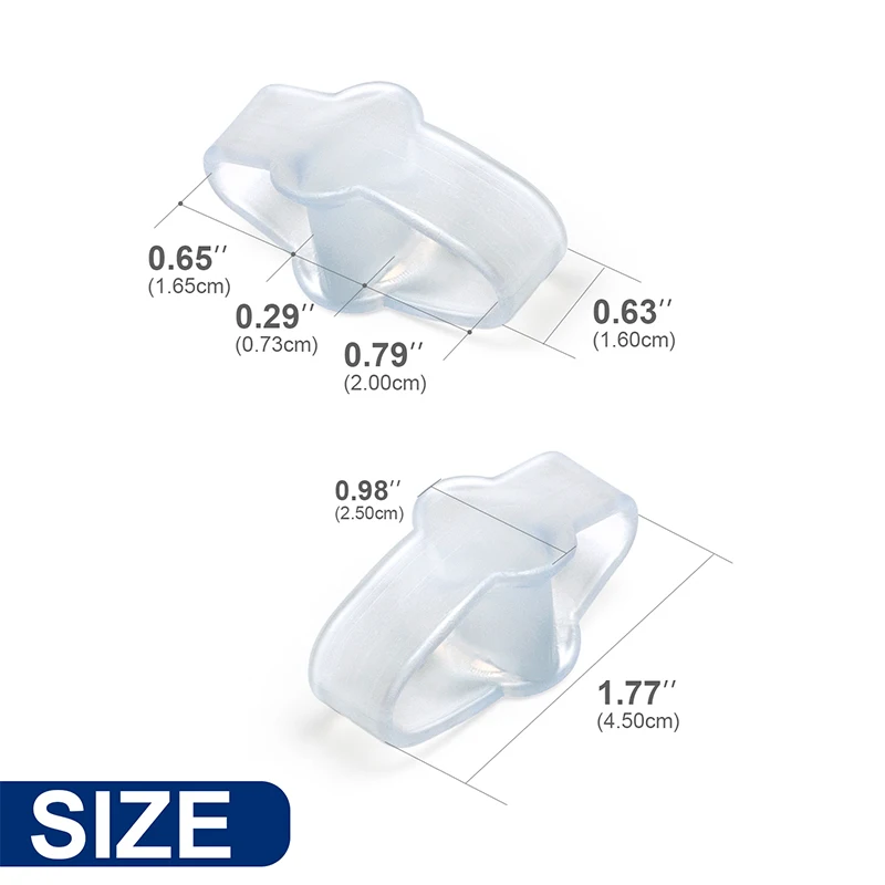 2pcs Transparent Toe Seprateor Hammer Toe Straightener Prevent Toe Overlapping Bunion Thumb Separator Orthotics Foot Care Tool