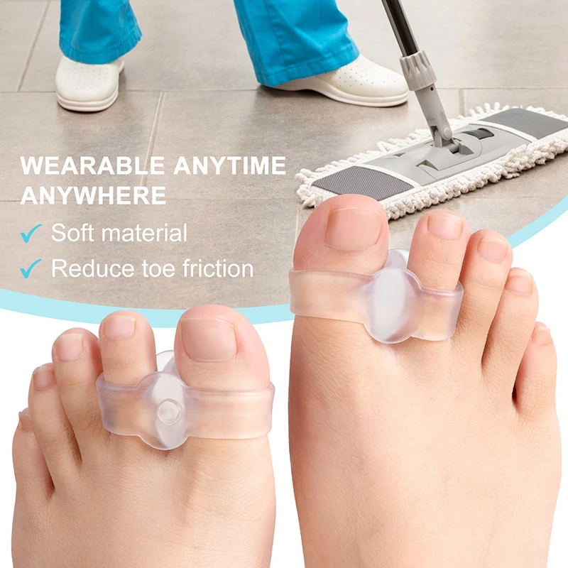 2pcs Transparent Toe Seprateor Hammer Toe Straightener Prevent Toe Overlapping Bunion Thumb Separator Orthotics Foot Care Tool