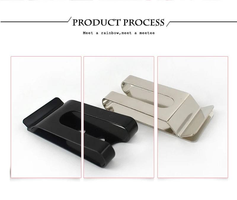 5/10/20Pcs Meetee 56x25mm Double Holes Metal Spring Belt Holster Sheath Clip Clasp Buckles Accessories with 8mm Cap Studs Screws