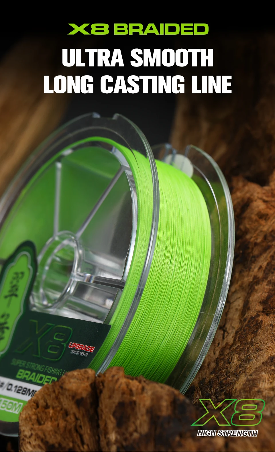 TSURINOYA 300M 150M 100M 8 Weaves PE Fishing Line H8 Ultra-long Casting 8 Strand Braided Smooth Multifilament Line 14-50LB