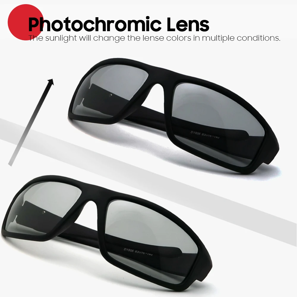 Men Photochromic Sunglasses Cycling Matte Black Sports Goggles Women Color Changing Polarized Bicycle Riding 2026 Sun Glasses