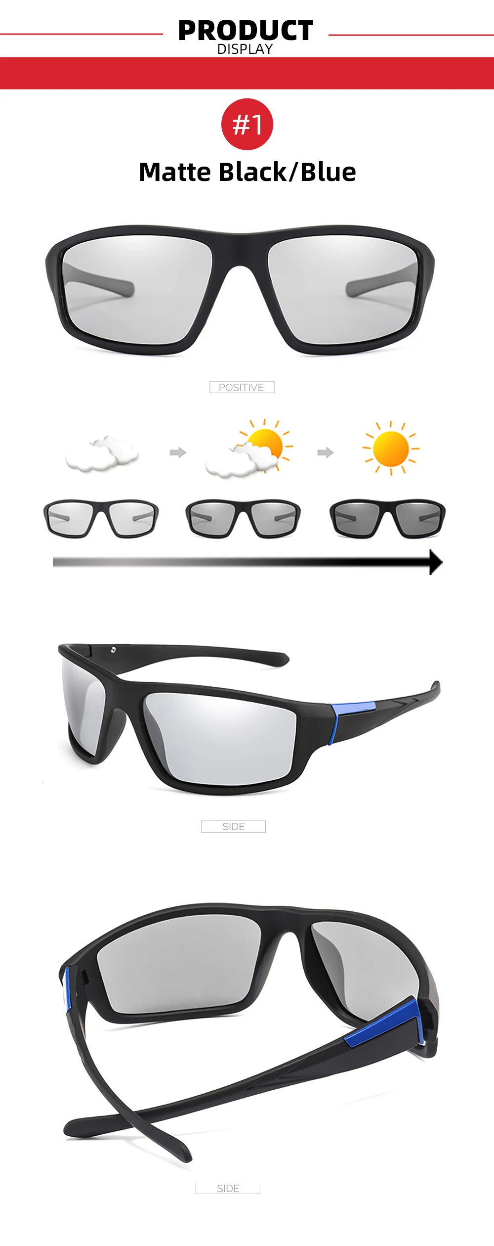 Men Photochromic Sunglasses Cycling Matte Black Sports Goggles Women Color Changing Polarized Bicycle Riding 2026 Sun Glasses