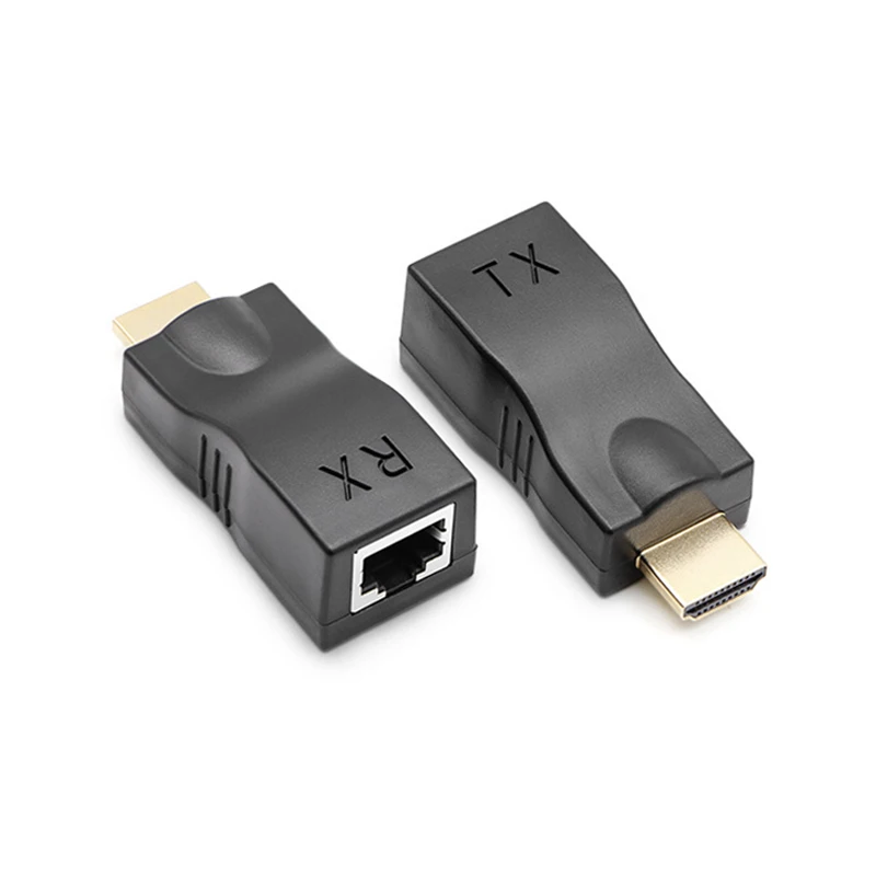 Video Extender HD to RJ45 4K 3D HDTV 1.4 Up to 30M Extension to RJ45 Over Cat 5E/6 Network LAN Ethernet Adapter