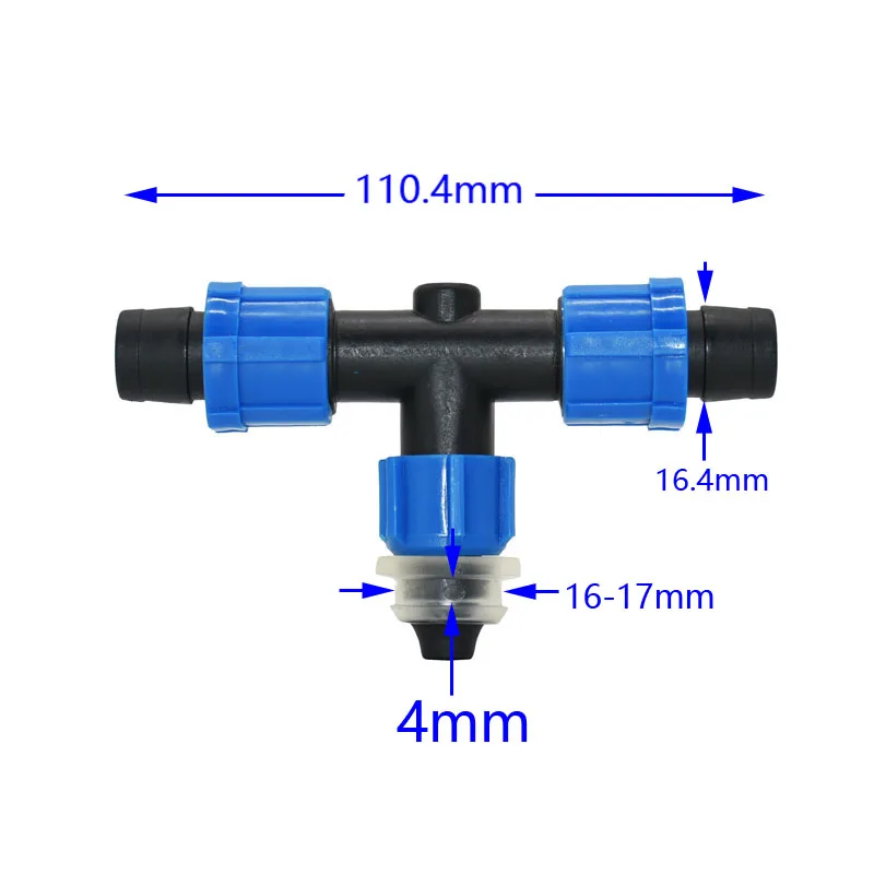 5pcs 16mm Irrigation Drip Tape Connectors Tee Elbow End Plug Repair Connector Agricultural Water Saving Irrigation Hose Joint
