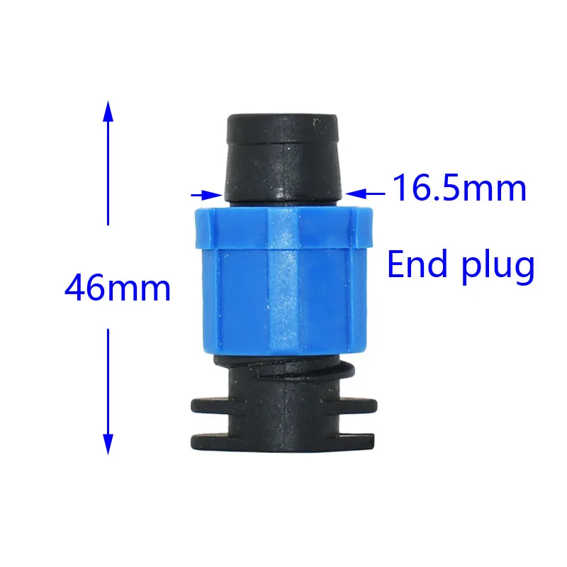 5pcs 16mm Irrigation Drip Tape Connectors Tee Elbow End Plug Repair Connector Agricultural Water Saving Irrigation Hose Joint