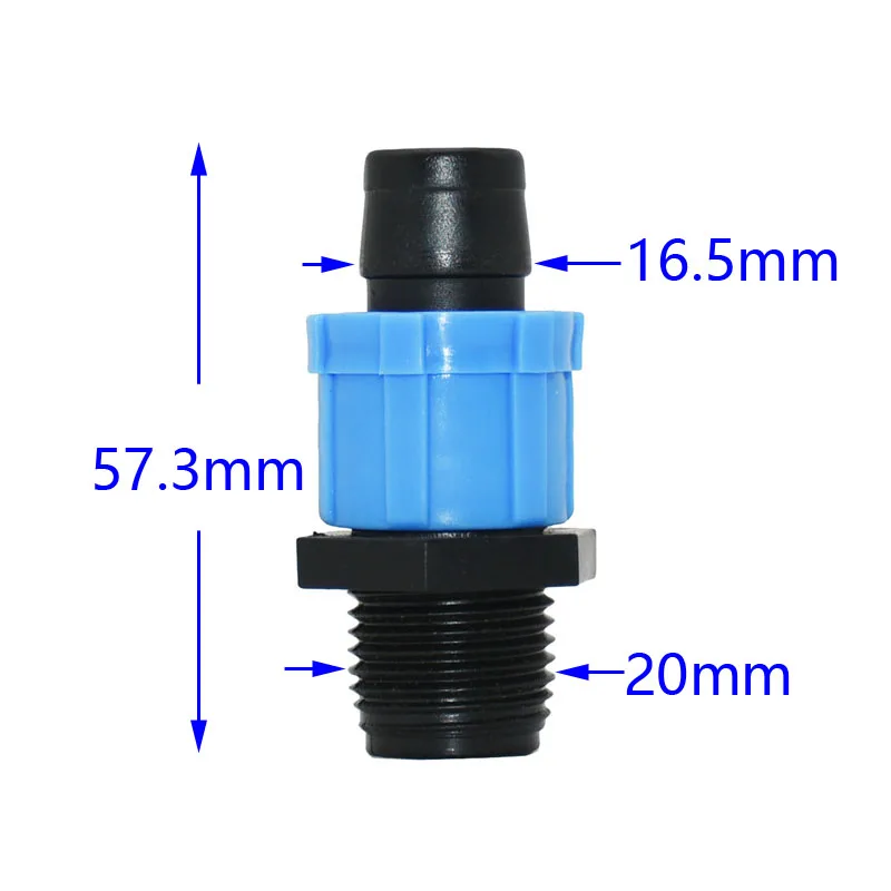 5pcs 16mm Irrigation Drip Tape Connectors Tee Elbow End Plug Repair Connector Agricultural Water Saving Irrigation Hose Joint