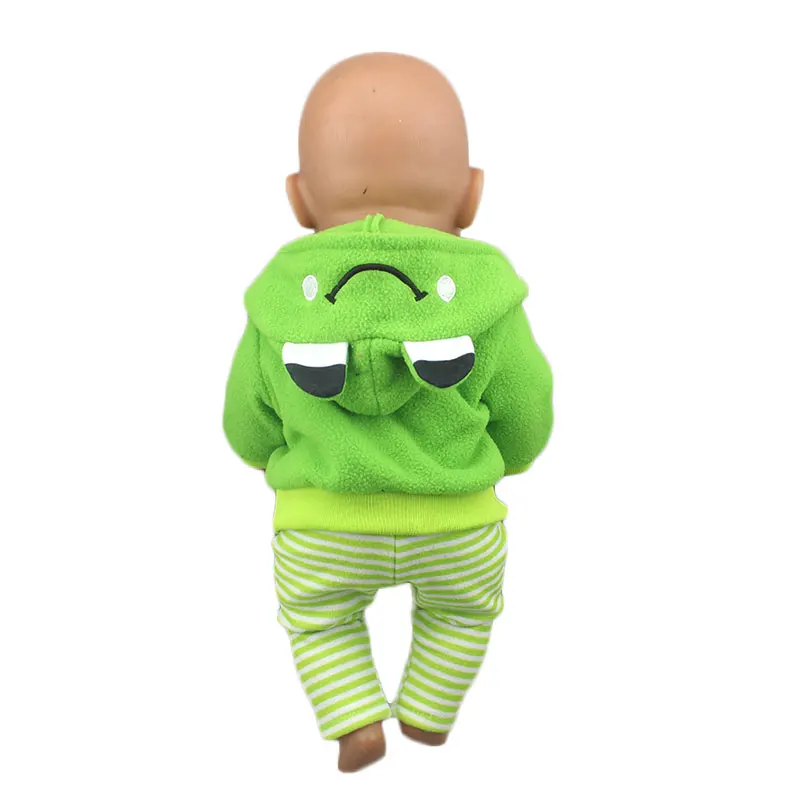 2023 New Cute Frog Suits Fit For 43cm Baby Doll 17 Inch Reborn Baby Doll Clothes