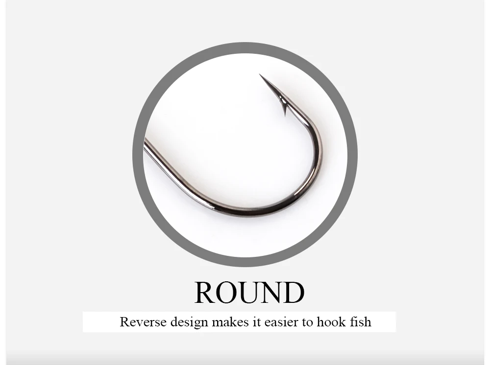 FTK Long Shank Fishing Hook High Carbon Steel Baithook Black Chrome Ringed Marine Sharp Barbed Hook for Fishing Accessories