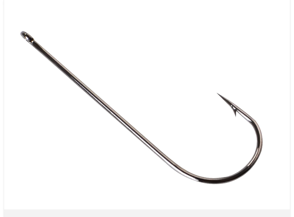 FTK Long Shank Fishing Hook High Carbon Steel Baithook Black Chrome Ringed Marine Sharp Barbed Hook for Fishing Accessories