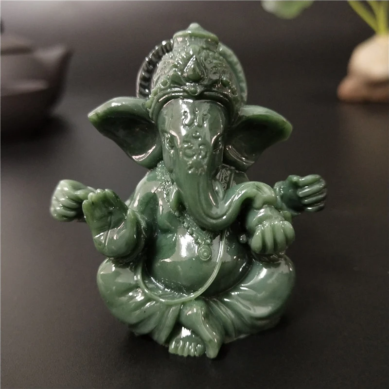 Bronze Color Lord Ganesha Statue Buddha Ornaments Elephant Hindu God Sculpture Figurines Home Office Decoration Buddha Statues