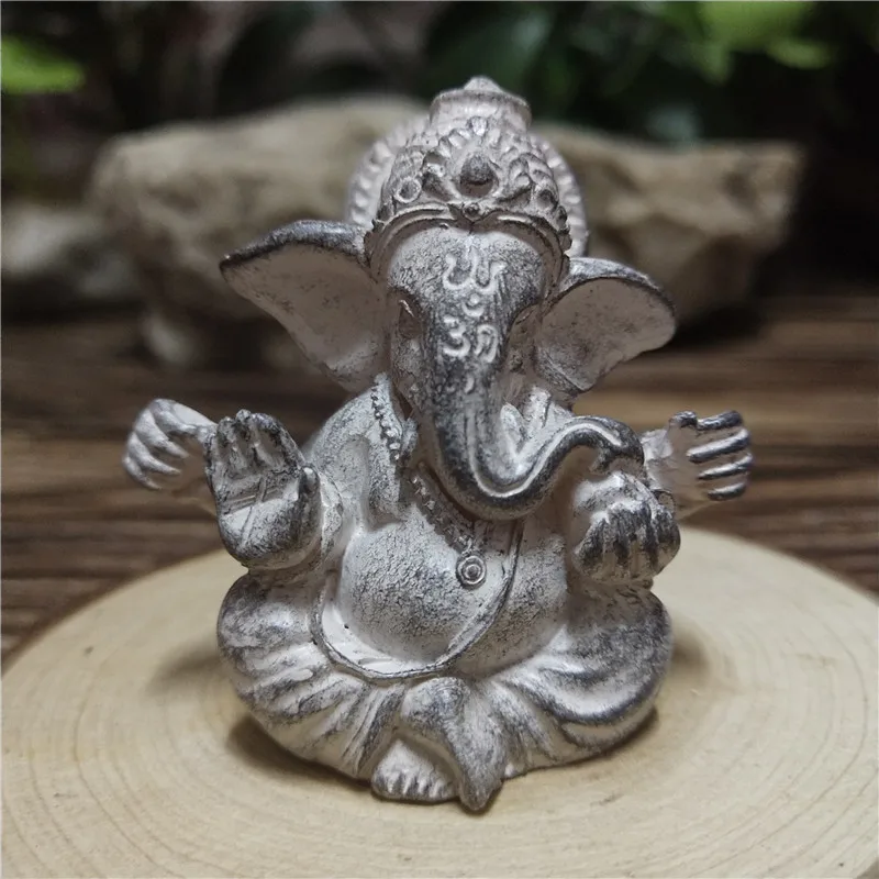 Bronze Color Lord Ganesha Statue Buddha Ornaments Elephant Hindu God Sculpture Figurines Home Office Decoration Buddha Statues
