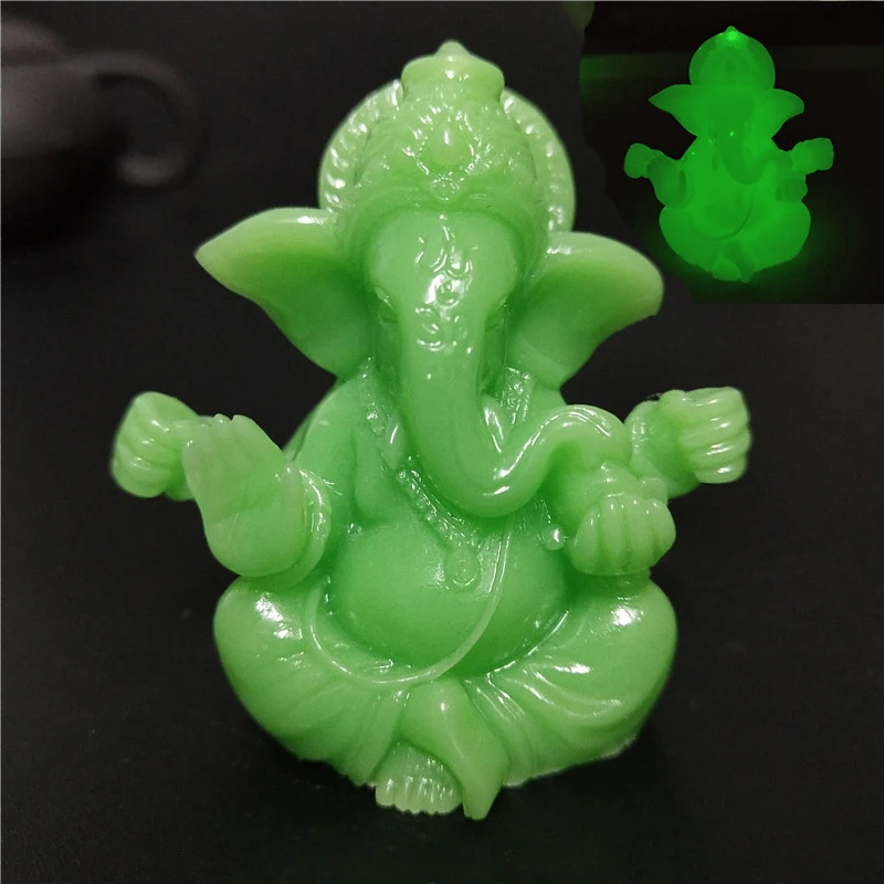 Bronze Color Lord Ganesha Statue Buddha Ornaments Elephant Hindu God Sculpture Figurines Home Office Decoration Buddha Statues