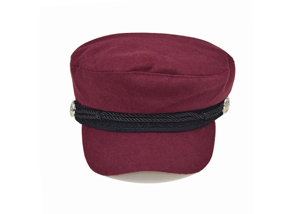 Fashion Women Men Spring Autumn Sailor Black Ladies Beret Top Captain Cap Travel Octagonal Hat