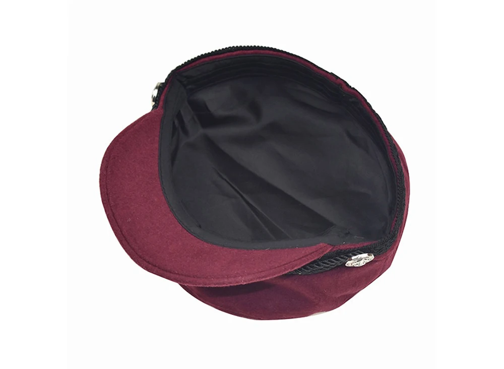 Fashion Women Men Spring Autumn Sailor Black Ladies Beret Top Captain Cap Travel Octagonal Hat