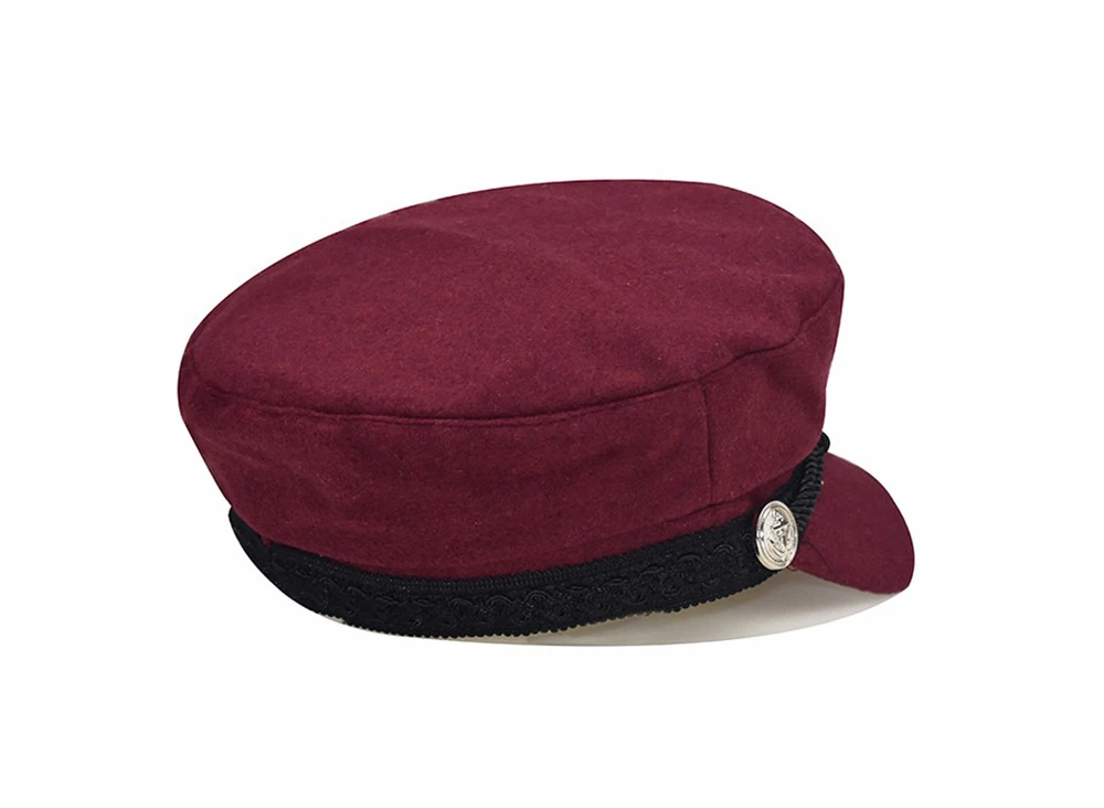 Fashion Women Men Spring Autumn Sailor Black Ladies Beret Top Captain Cap Travel Octagonal Hat