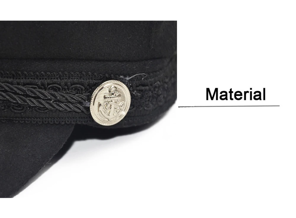 Fashion Women Men Spring Autumn Sailor Black Ladies Beret Top Captain Cap Travel Octagonal Hat