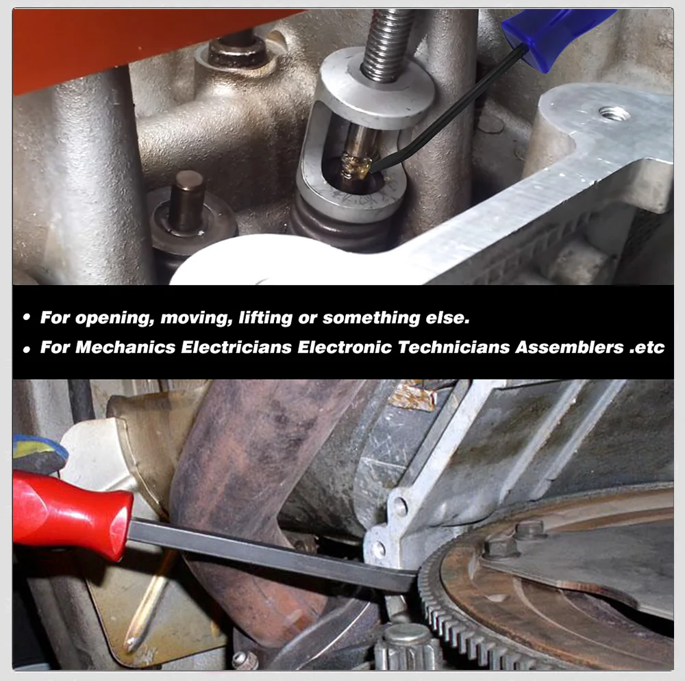VR - 1pcs Pocket Pry Bar Short Angled Operating Handy Tool 4-Sided Grip Car Repair Tool Remover Removal Hand Tools VR-GJ005-QY