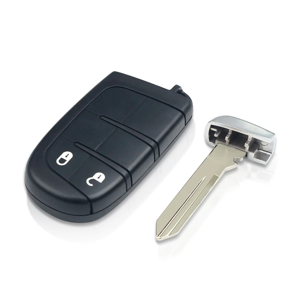 KEYYOU Car Key Shell For Chrysler Jeep Compass Renegade Cherokee Smart Remote Key Fob Case 2/3/4/5 Button Emergency Insert Blade