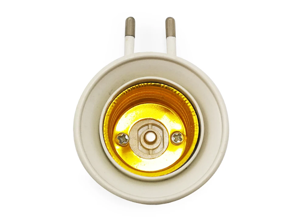 E27 Wall-mount Lamp Holder Converter E27 Switch Lamp Base Round Foot Screw US EU Plug With ON/OFF Button LED Light Male Socket