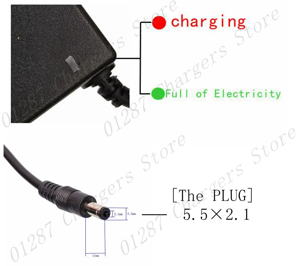 54.6V 2A Charger for 48V Li-ion Battery Charger DC Socket/Connector for 48V 13S Lithium E-bike Battery