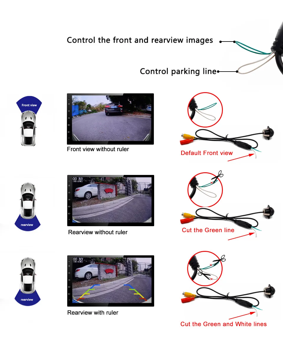 Smartour 4K CCD Fisheye Chips HD Night Vision Auto Parking Assistance With Parking Line AHD 1080P Car Rear View Camera