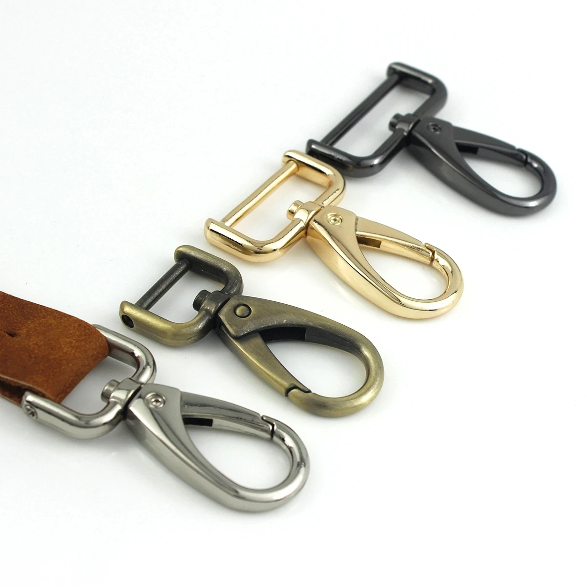 1piece Metal Detachable Snap Hook Trigger Clips Buckles for Leather Strap/ Belt Keychain Webbing Pet Leash Hooks 5 Sizes