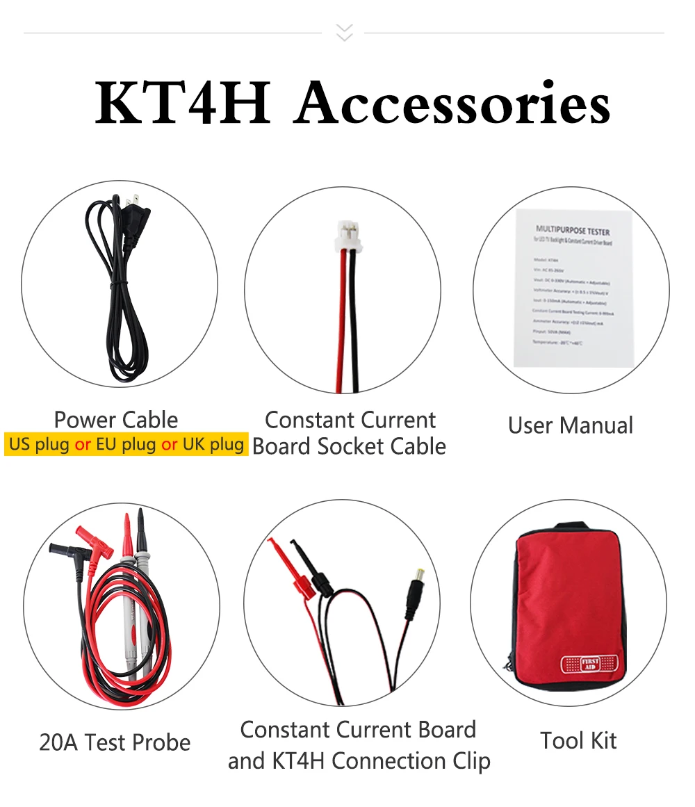 YEKMLCO KT4H 0-330V LED TV Backlight Tester Smart-Fit Manual Voltage Adjustment Constant Current Driver Board Repair LED Bead