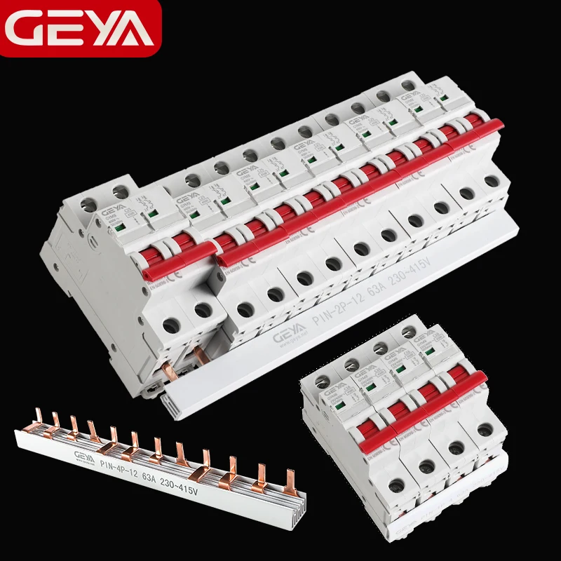 GEYA PIN TYPE Fork Type Copper Busbar for Distribution Box Circuit Breaker MCB 63A Connector Busbar Connection