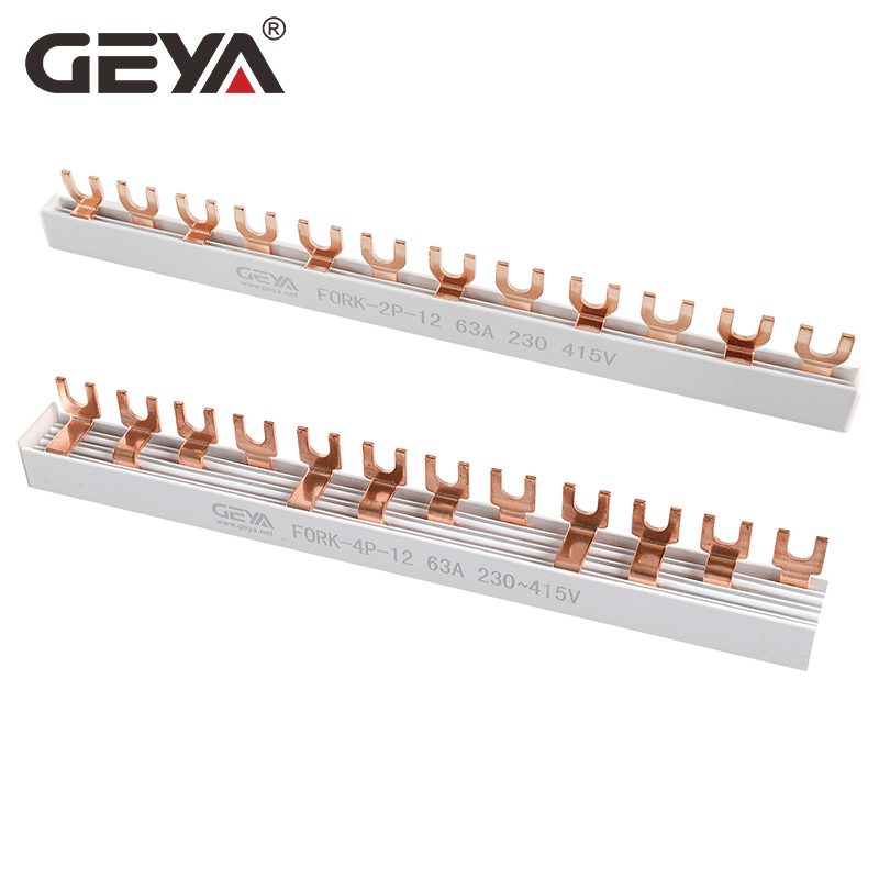 GEYA PIN TYPE Fork Type Copper Busbar for Distribution Box Circuit Breaker MCB 63A Connector Busbar Connection