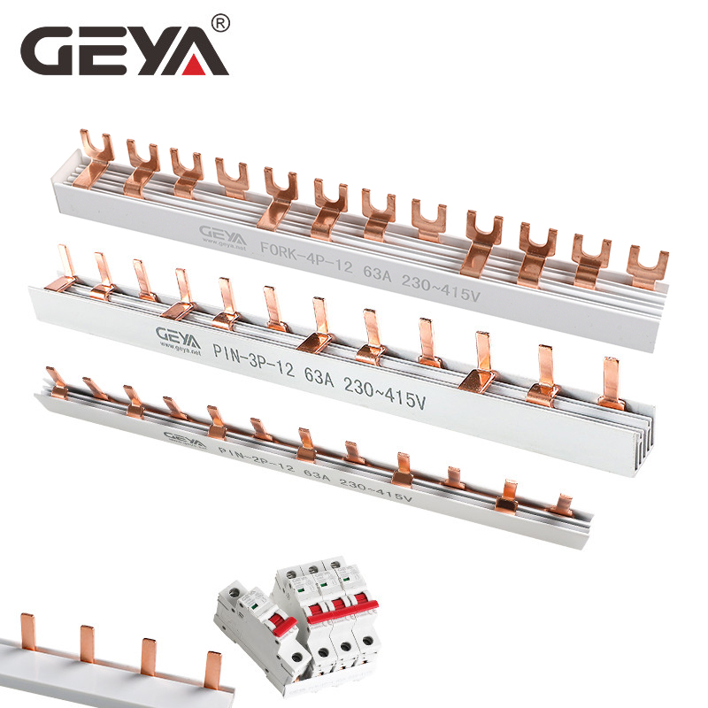 GEYA PIN TYPE Fork Type Copper Busbar for Distribution Box Circuit Breaker MCB 63A Connector Busbar Connection