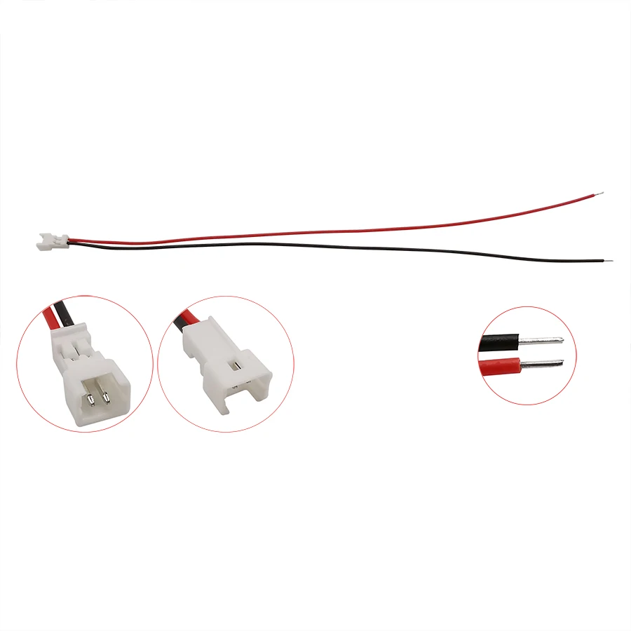 Micro JST1.25 2Pin Wire Connectors Plug Jack Mini JST PH1.25mm 2P Male Female Socket Battery Charging Cable Terminal Length 15CM