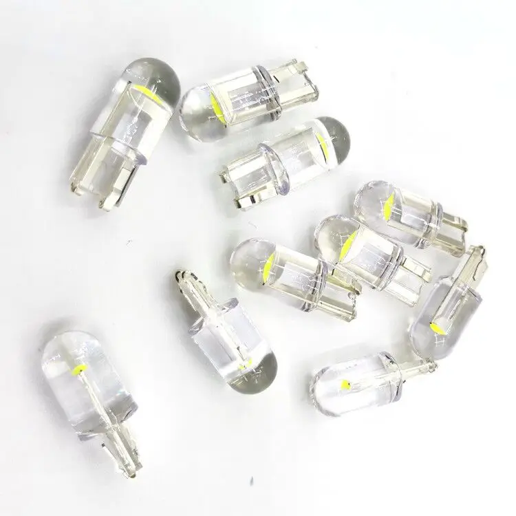 10x 2021 Newest W5W Led T10 Car Light COB Glass 6000K White Auto Automobiles License Plate Lamp Dome Read DRL Bulb Style 12V