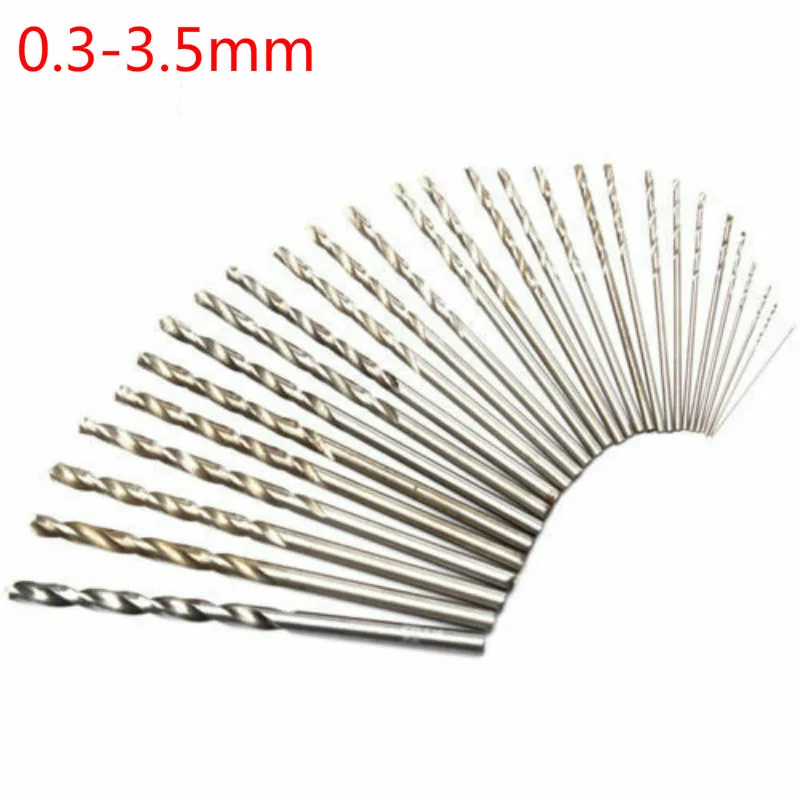 10pcs HSS 0.3mm - 3.5mm Straight Shank Twist Drill Walnut Vajra Bodhi Pearl Bead Punching Machine Smaller