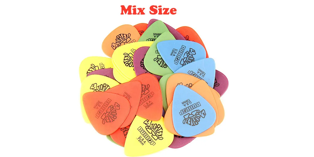 50pcs Dunlop Guitar Picks Electric Guitar Parts Picks Accessories 6 Kinds Thickness Picks