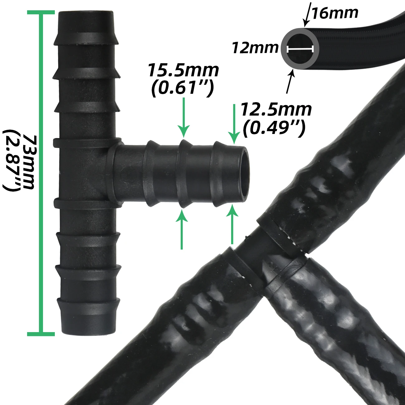 SPRYCLE 10PCS 16mm Couplings Straight Connector Micro Drip Irrigation 1/2'' PE Pipe Tubing Hose Repair Fitting Garden Watering