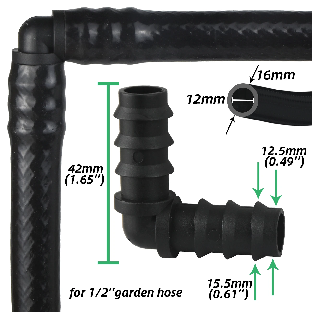 SPRYCLE 10PCS 16mm Couplings Straight Connector Micro Drip Irrigation 1/2'' PE Pipe Tubing Hose Repair Fitting Garden Watering