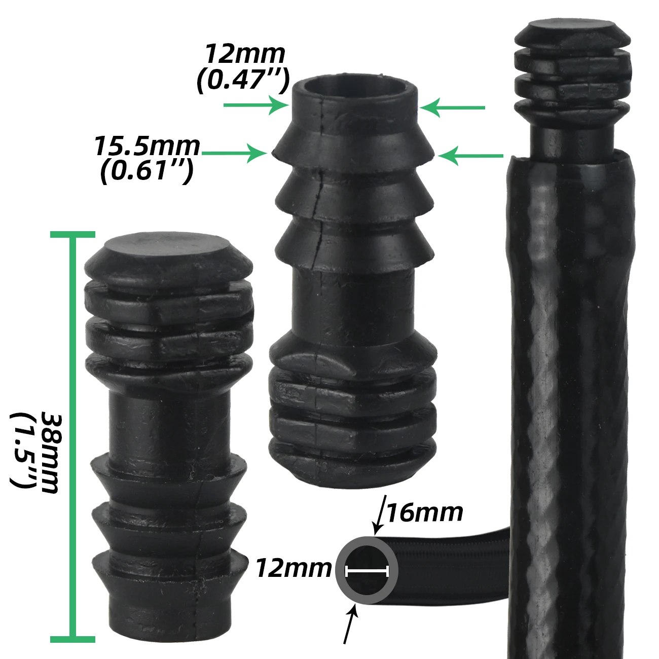 SPRYCLE 10PCS 16mm Couplings Straight Connector Micro Drip Irrigation 1/2'' PE Pipe Tubing Hose Repair Fitting Garden Watering