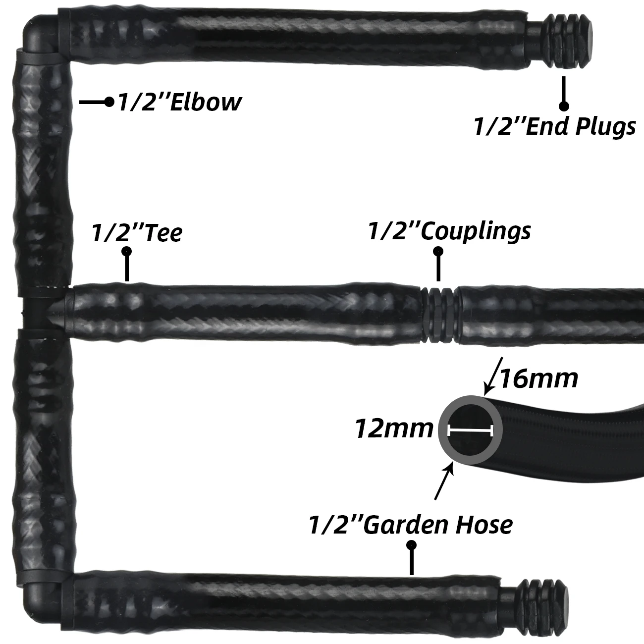 SPRYCLE 10PCS 16mm Couplings Straight Connector Micro Drip Irrigation 1/2'' PE Pipe Tubing Hose Repair Fitting Garden Watering