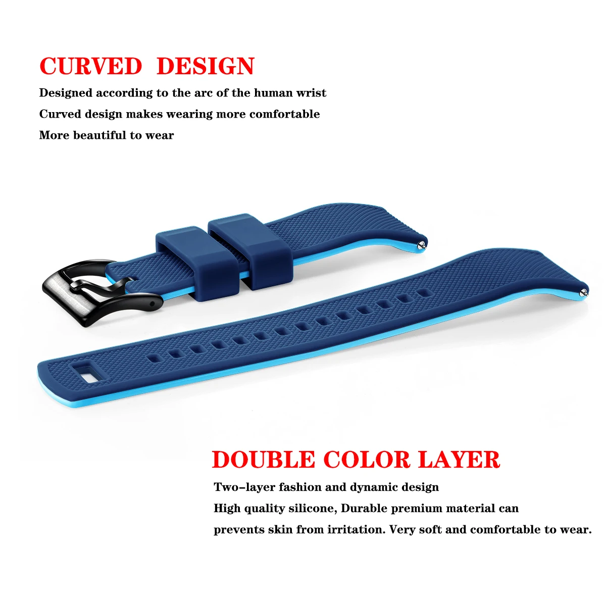 Quick Release Rubber Watch Strap Silicone Watch Band 18mm 20mm 22mm Huawei ,Samsung Galaxy, Garmin, Watch Replacement Watchband