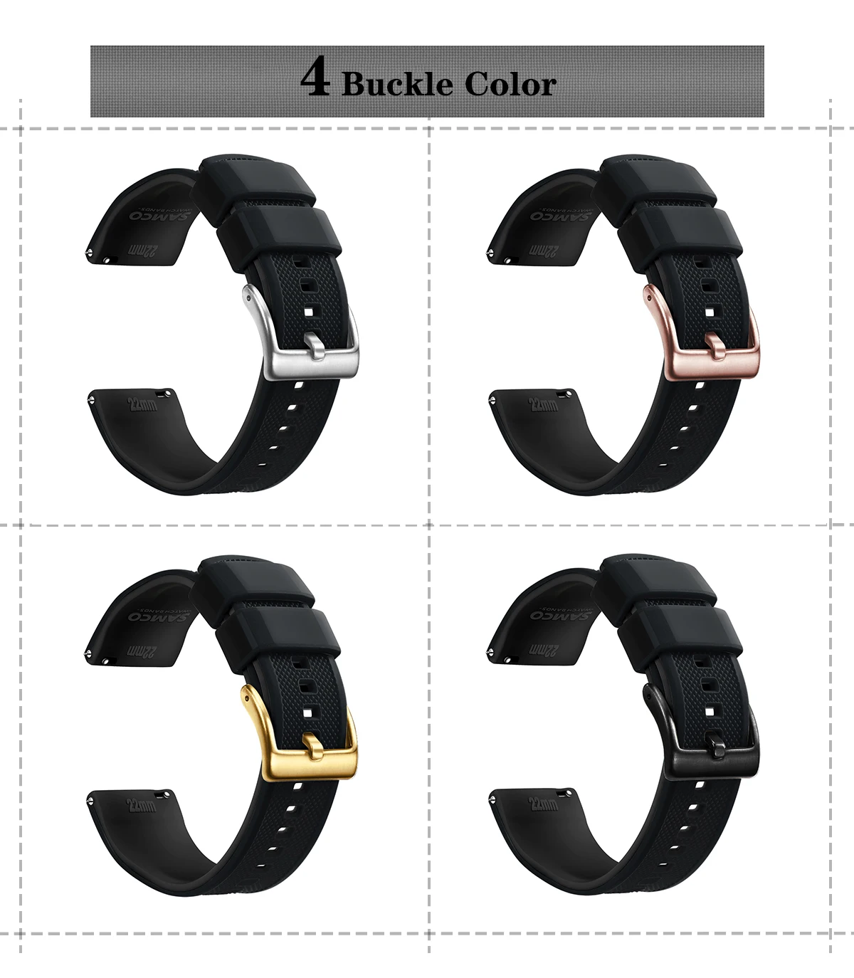 Quick Release Rubber Watch Strap Silicone Watch Band 18mm 20mm 22mm Huawei ,Samsung Galaxy, Garmin, Watch Replacement Watchband