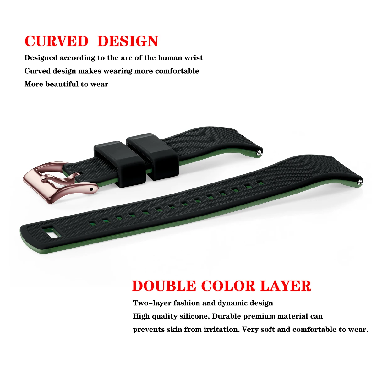 Quick Release Rubber Watch Strap Silicone Watch Band 18mm 20mm 22mm Huawei ,Samsung Galaxy, Garmin, Watch Replacement Watchband