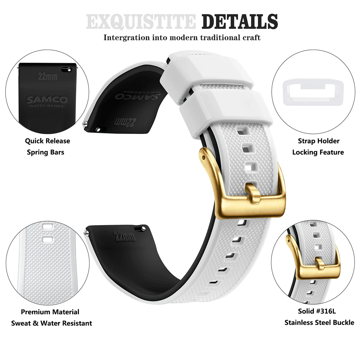 Quick Release Rubber Watch Strap Silicone Watch Band 18mm 20mm 22mm Huawei ,Samsung Galaxy, Garmin, Watch Replacement Watchband