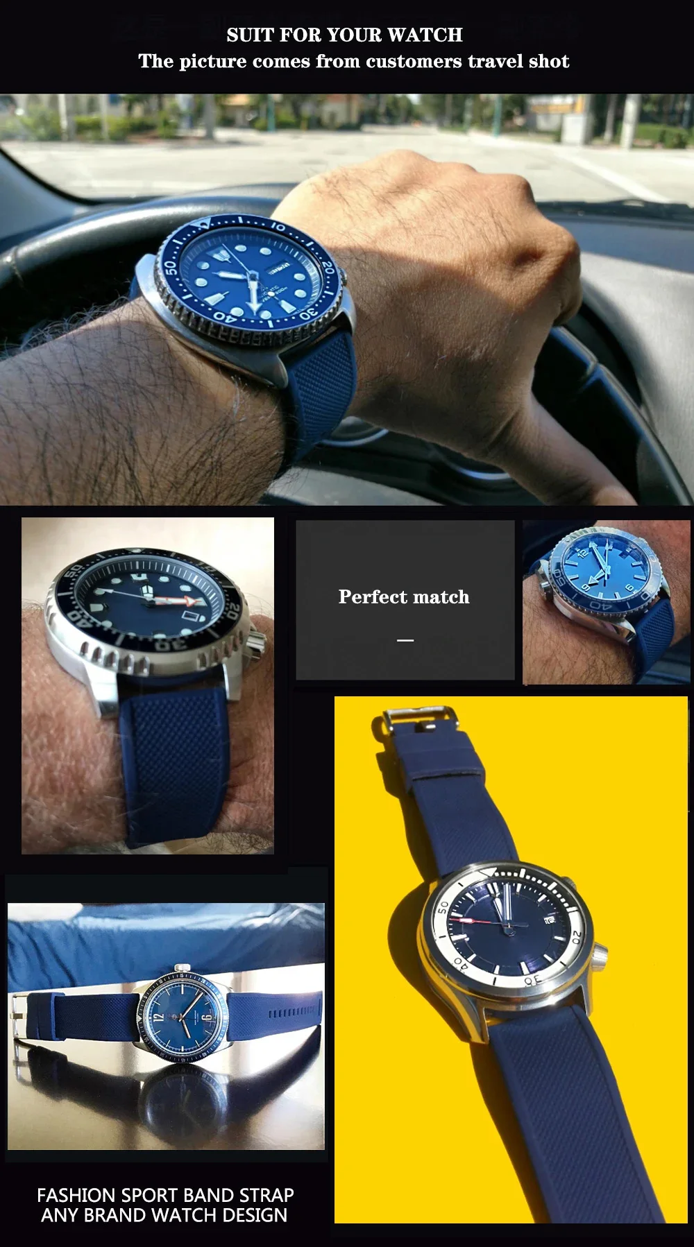 Quick Release Rubber Watch Strap Silicone Watch Band 18mm 20mm 22mm Huawei ,Samsung Galaxy, Garmin, Watch Replacement Watchband