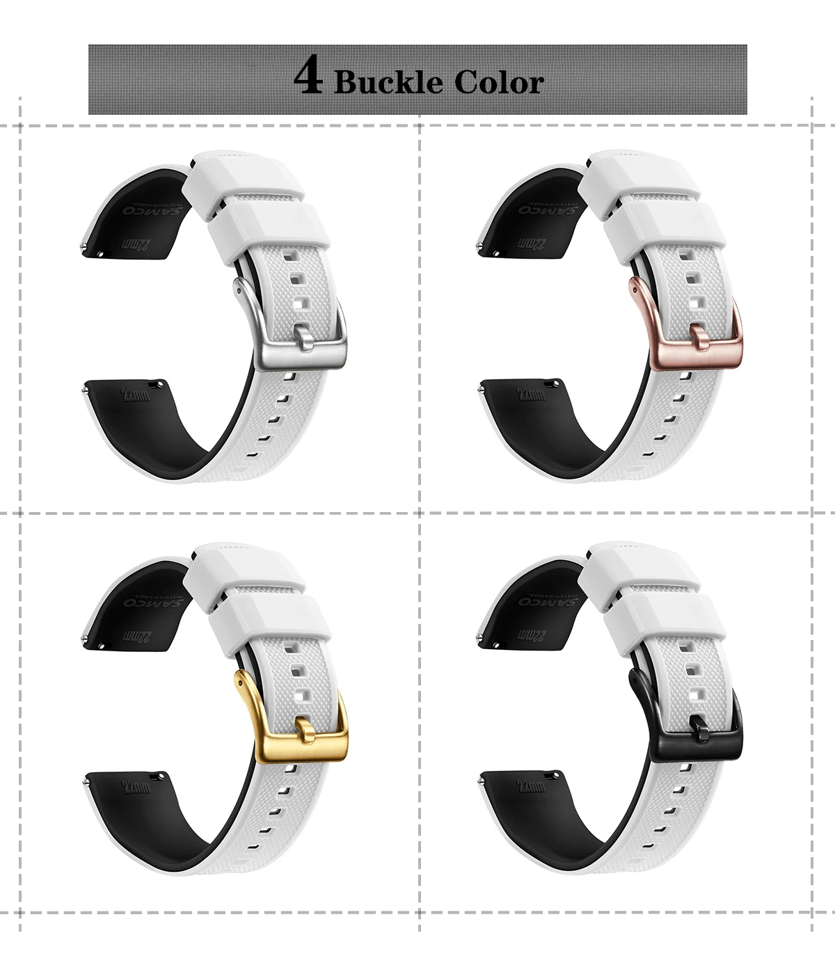 Quick Release Rubber Watch Strap Silicone Watch Band 18mm 20mm 22mm Huawei ,Samsung Galaxy, Garmin, Watch Replacement Watchband