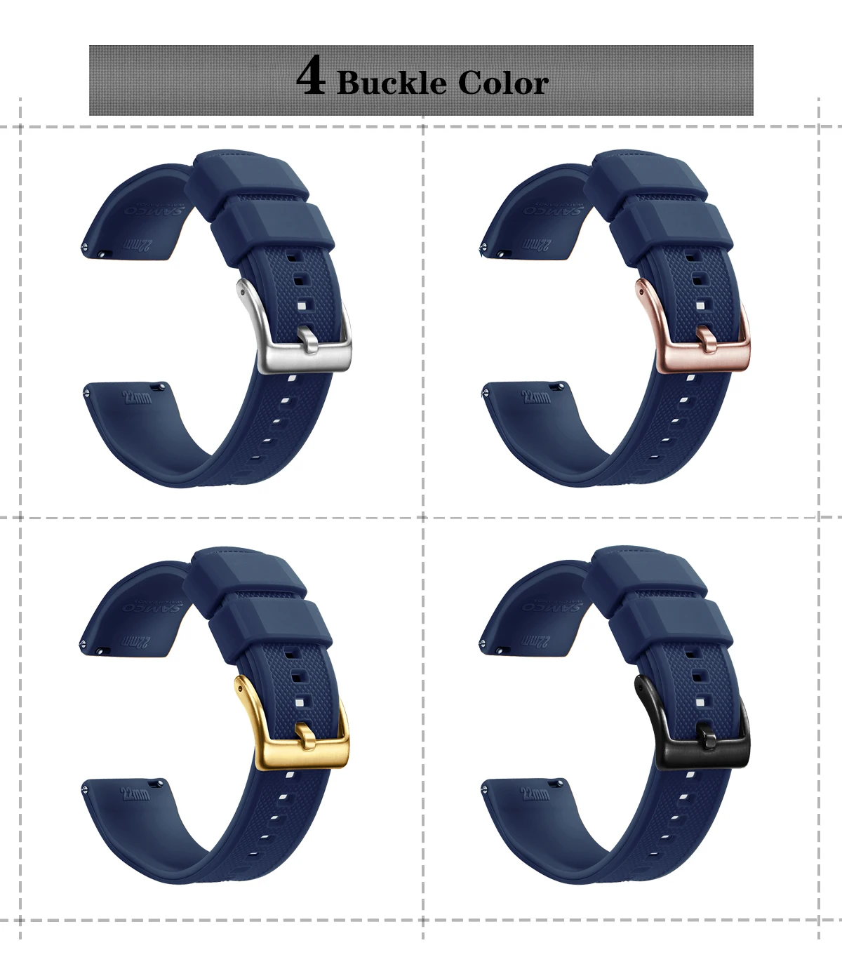 Quick Release Rubber Watch Strap Silicone Watch Band 18mm 20mm 22mm Huawei ,Samsung Galaxy, Garmin, Watch Replacement Watchband