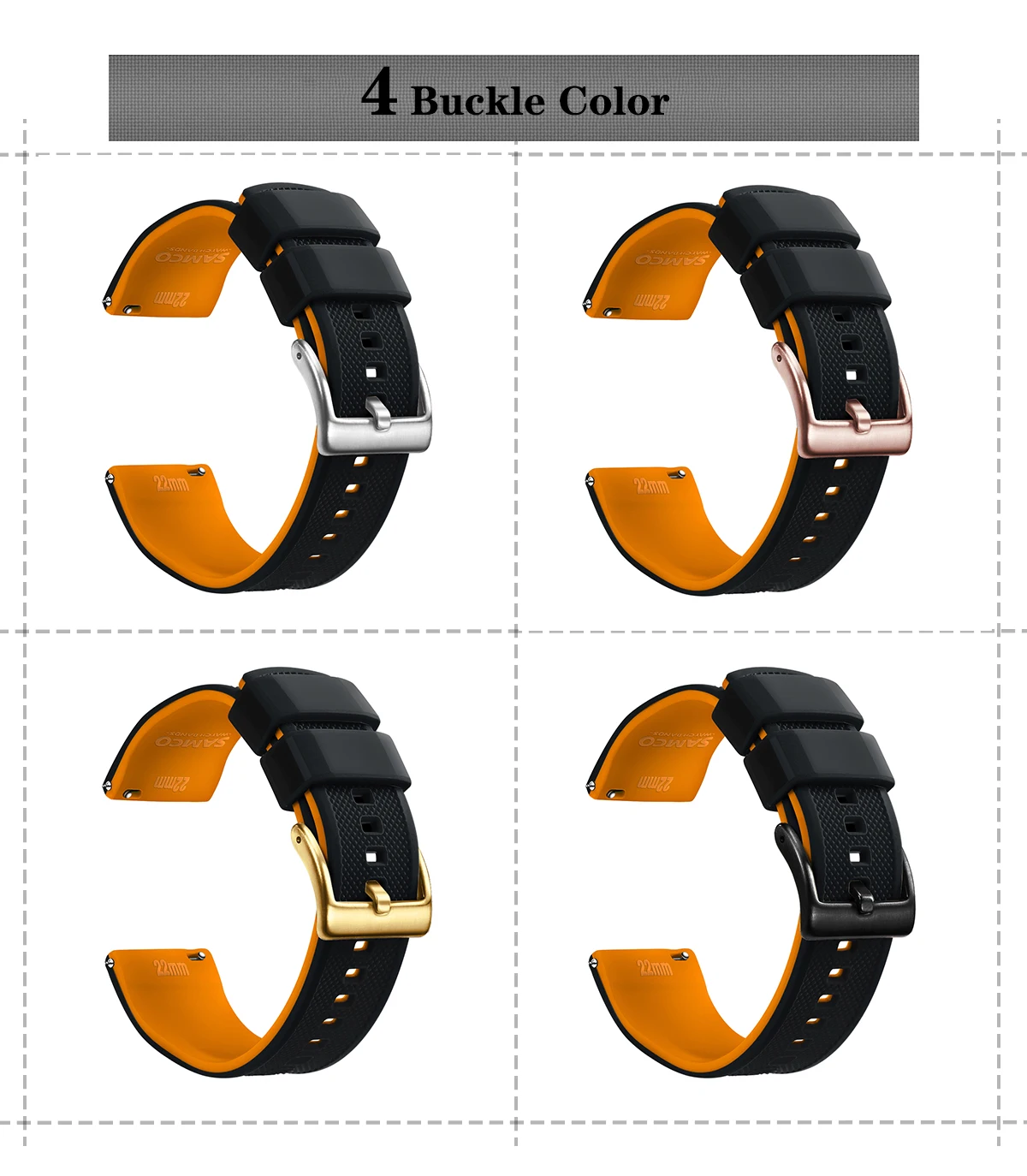 Quick Release Rubber Watch Strap Silicone Watch Band 18mm 20mm 22mm Huawei ,Samsung Galaxy, Garmin, Watch Replacement Watchband